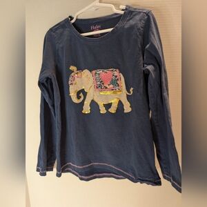 Hatley Navy Long Sleeve with Gold Elephant Design